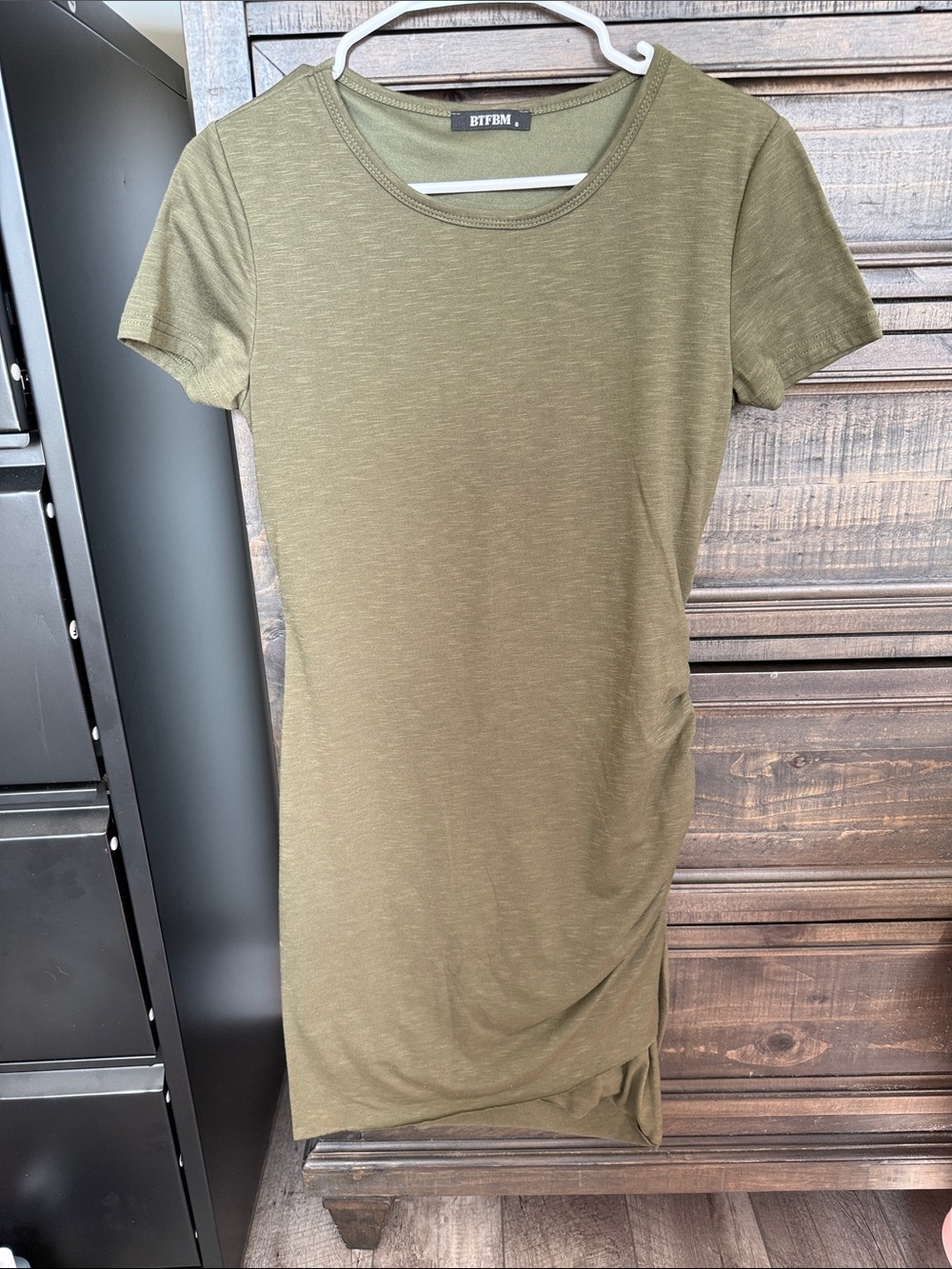 BTFBM Olive Green Short Sleeve T-Shirt Dress Size Small